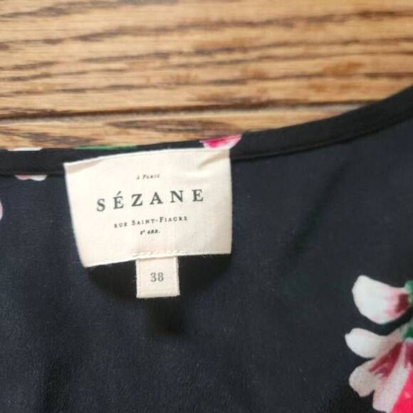 Sezane Quitterie Floral Print Silk  Blouse Sz 38 (US 6) - Picture 3 of 5